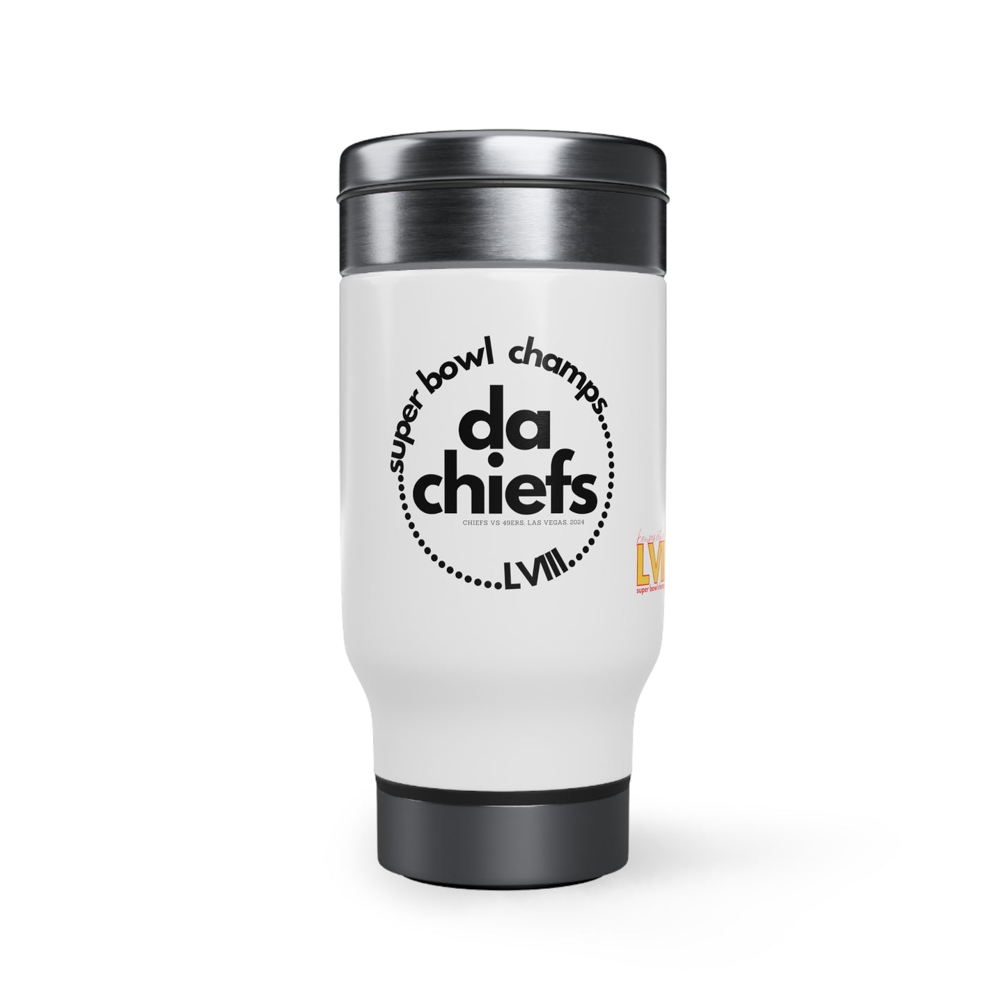 Football champs Da Chiefs, Stainless Steel Travel Mug with Handle, 14oz